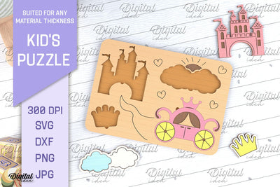 Kids Puzzle SVG. Educational Puzzle Laser Cut. SVG Evgenyia Guschina 