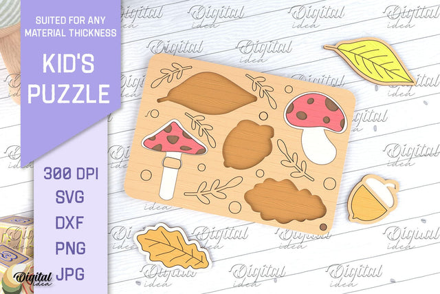 Kids Puzzle SVG. Educational Puzzle Laser Cut. SVG Evgenyia Guschina 