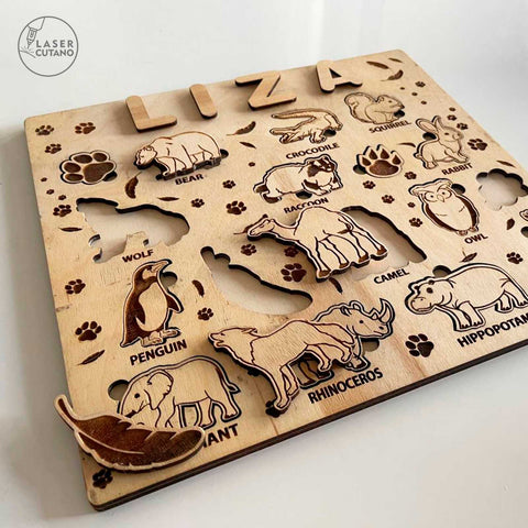 KIDS PUZZLES TEMPLATES, Multilayer Cut Files SVG LaserCutano 