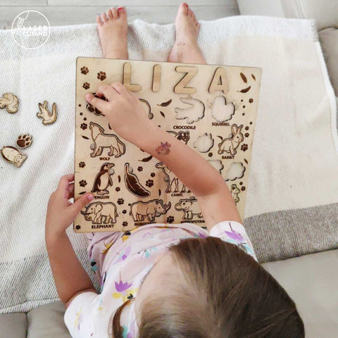 KIDS PUZZLES TEMPLATES, Multilayer Cut Files SVG LaserCutano 