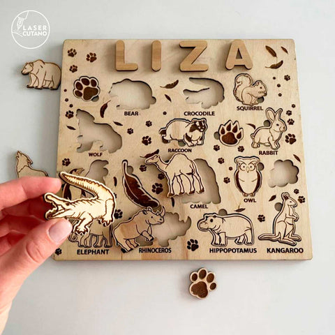 KIDS PUZZLES TEMPLATES, Multilayer Cut Files SVG LaserCutano 