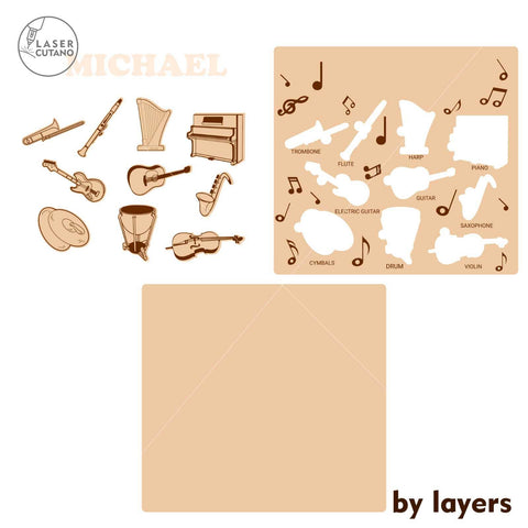 KIDS PUZZLES TEMPLATES, Multilayer Cut Files SVG LaserCutano 