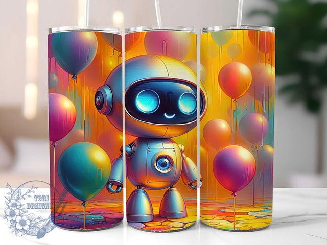 Kids Robot Boys Tumbler, Boys Robot Sublimation Design, Children’s Cup Art, 20oz Robot Tumbler, Whimsical Robot Mug, Stylish Kids Cup, Cozy Robot Wrap Sublimation ToriDesigns 