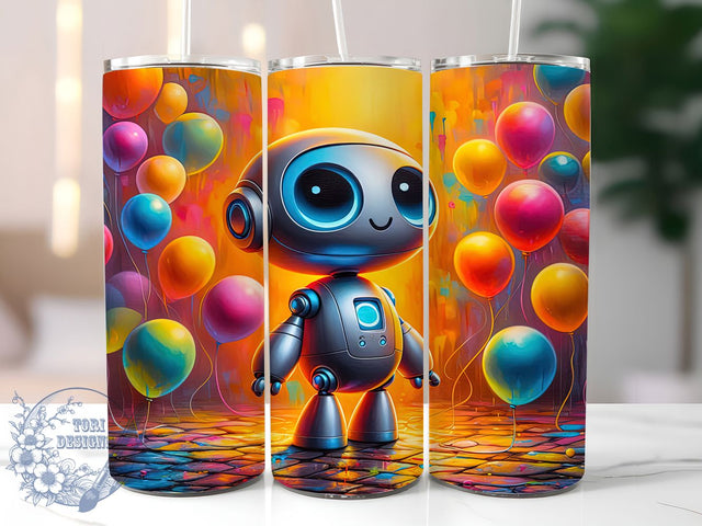 Kids Robot Boys Tumbler, Boys Robot Sublimation Design, Children’s Cup Art, 20oz Robot Tumbler, Whimsical Robot Mug, Stylish Kids Cup, Cozy Robot Wrap Sublimation ToriDesigns 