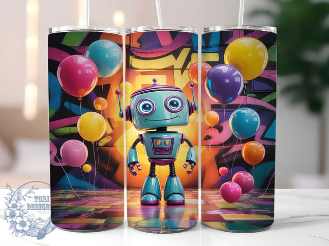 Kids Robot Boys Tumbler, Boys Robot Sublimation Design, Children’s Cup Art, 20oz Robot Tumbler, Whimsical Robot Mug, Stylish Kids Cup, Cozy Robot Wrap Sublimation ToriDesigns 