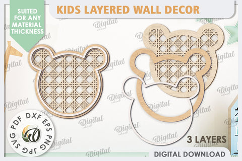 Kids Room Wall Decor Laser Cut. Baby Room SVG. Cute Bear SVG SVG Evgenyia Guschina 