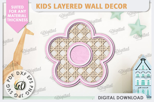 Kids Room Wall Decor Laser Cut. Baby Room SVG. Flower SVG SVG Evgenyia Guschina 
