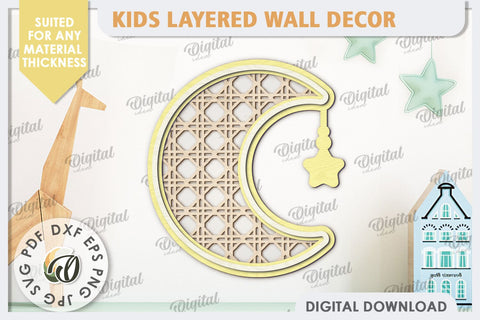 Kids Room Wall Decor Laser Cut. Baby Room SVG. Moon SVG SVG Evgenyia Guschina 