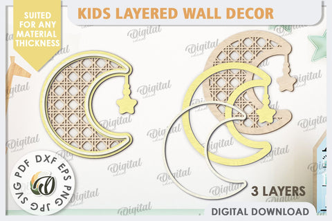 Kids Room Wall Decor Laser Cut. Baby Room SVG. Moon SVG SVG Evgenyia Guschina 