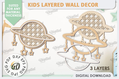 Kids Room Wall Decor Laser Cut. Baby Room SVG. Planet SVG SVG Evgenyia Guschina 