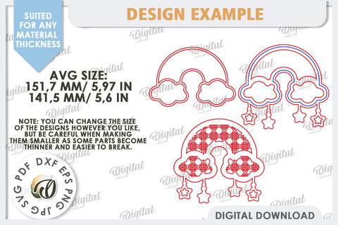 Kids Room Wall Decor Laser Cut. Baby Room SVG. Rainbow SVG SVG Evgenyia Guschina 