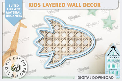 Kids Room Wall Decor Laser Cut. Baby Room SVG. Rocket SVG SVG Evgenyia Guschina 