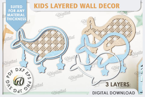 Kids Room Wall Decor Laser Cut. Baby Room SVG. Whale SVG SVG Evgenyia Guschina 