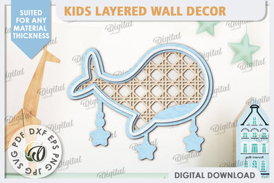 Kids Room Wall Decor Laser Cut. Baby Room SVG. Whale SVG SVG Evgenyia Guschina 