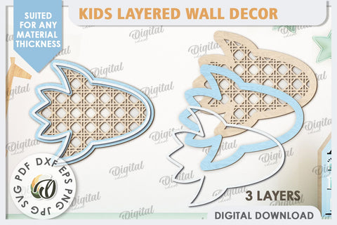 Kids Room Wall Decor Laser Cut Bundle. Baby Room SVG SVG Evgenyia Guschina 