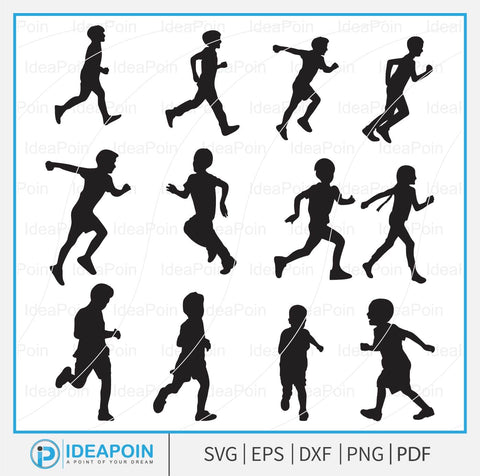 Kids running svg, Kids running silhouette, Running children svg, Sport Run Running Man Women, Running Svg, Kids running Clipart, Sports svg SVG Dinvect 