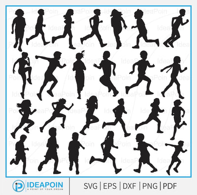 Kids running svg, Kids running silhouette, Running children svg, Sport Run Running Man Women, Running Svg, Kids running Clipart, Sports svg SVG Dinvect 