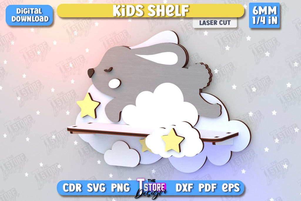 Kid's Shelf Laser Cut | Rack Template | Nursery Décor | Kids Room ...