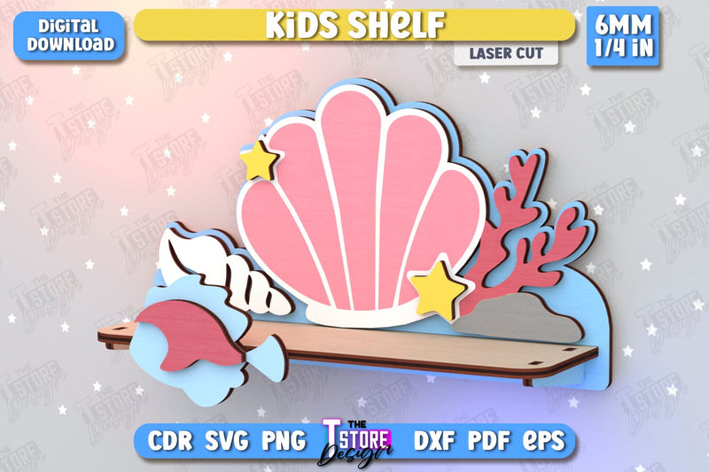Kids Shelf Laser Cut | Rack Template | Nursery Décor | Kids Room | Book ...