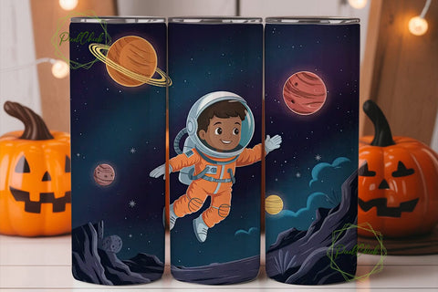 Kids Space Explorer 20oz Tumbler Wrap Sublimation PixelChick 