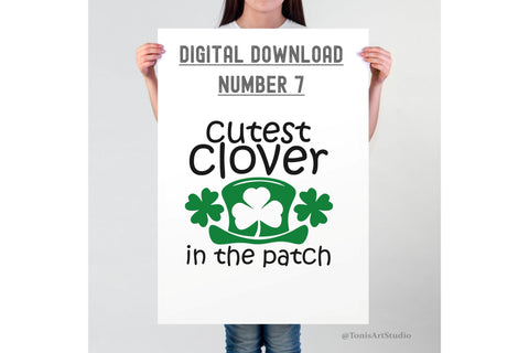 Kids St Patricks Day Svg, Cutest Clover In The Patch Svg, St Pattys Shirts, Irish Svg, Clover Svg, Sublimation Png, Svg Files For Cricut SVG TonisArtStudio 