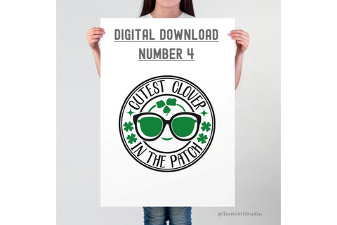Kids St Patricks Day Svg, Cutest Clover In The Patch Svg, St Pattys Shirts, Irish Svg, Clover Svg, Sublimation Png, Svg Files For Cricut SVG TonisArtStudio 