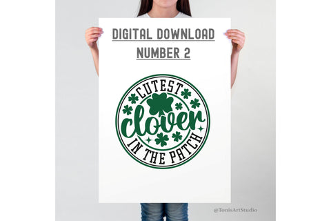 Kids St Patricks Day Svg, Cutest Clover In The Patch Svg, St Pattys Shirts, Irish Svg, Clover Svg, Sublimation Png, Svg Files For Cricut SVG TonisArtStudio 
