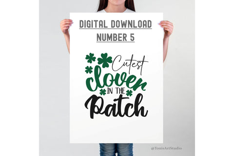 Kids St Patricks Day Svg, Cutest Clover In The Patch Svg, St Pattys Shirts, Irish Svg, Clover Svg, Sublimation Png, Svg Files For Cricut SVG TonisArtStudio 