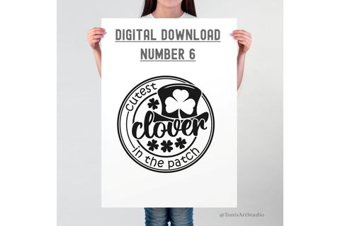 Kids St Patricks Day Svg, Cutest Clover In The Patch Svg, St Pattys Shirts, Irish Svg, Clover Svg, Sublimation Png, Svg Files For Cricut SVG TonisArtStudio 