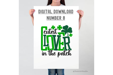 Kids St Patricks Day Svg, Cutest Clover In The Patch Svg, St Pattys Shirts, Irish Svg, Clover Svg, Sublimation Png, Svg Files For Cricut SVG TonisArtStudio 