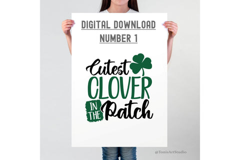 Kids St Patricks Day Svg, Cutest Clover In The Patch Svg, St Pattys Shirts, Irish Svg, Clover Svg, Sublimation Png, Svg Files For Cricut SVG TonisArtStudio 