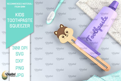 Kids Toothpaste Squeezer Laser Cut. Toothpaste Tube Squeezer SVG Evgenyia Guschina 