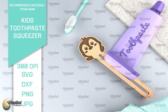 Kids Toothpaste Squeezer Laser Cut. Toothpaste Tube Squeezer SVG Evgenyia Guschina 