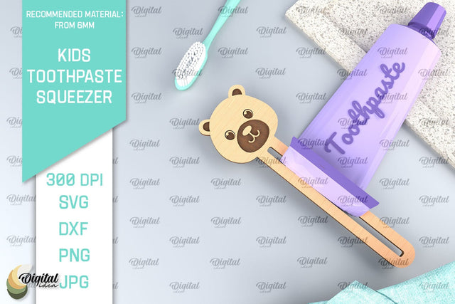 Kids Toothpaste Squeezer Laser Cut. Toothpaste Tube Squeezer SVG Evgenyia Guschina 