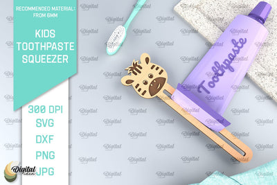 Kids Toothpaste Squeezer Laser Cut. Toothpaste Tube Squeezer SVG Evgenyia Guschina 