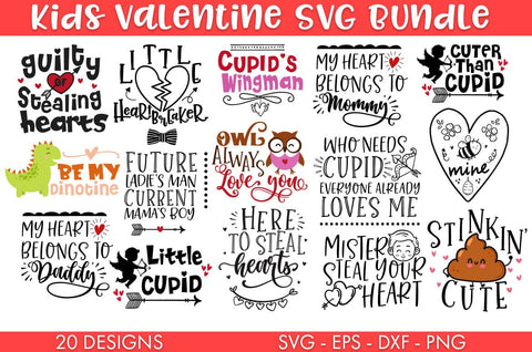 Kids Valentine's Day SVG Bundle Sublimation Cut file SVG Freeling Design House 