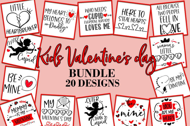 Kids Valentine's Day SVG Bundle Sublimation Cut file SVG Freeling Design House 