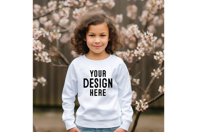 Kids White Sweatshirt Mockup 2 Mock Up Photo Craftlabsvg24 