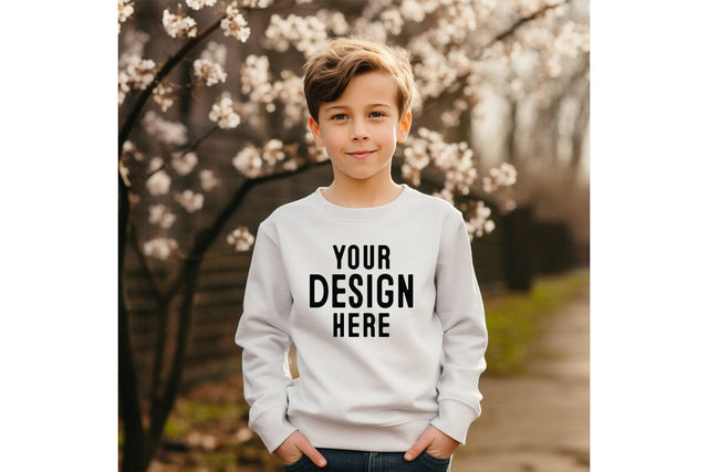 Kids White Sweatshirt Mockup 40 Mock Up Photo Craftlabsvg24 