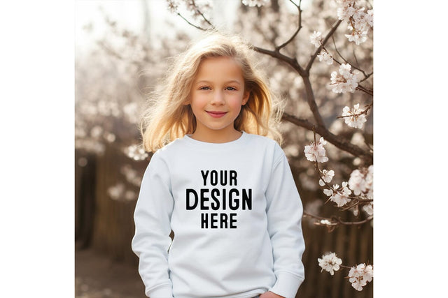 Kids White Sweatshirt Mockup 6 Mock Up Photo Craftlabsvg24 