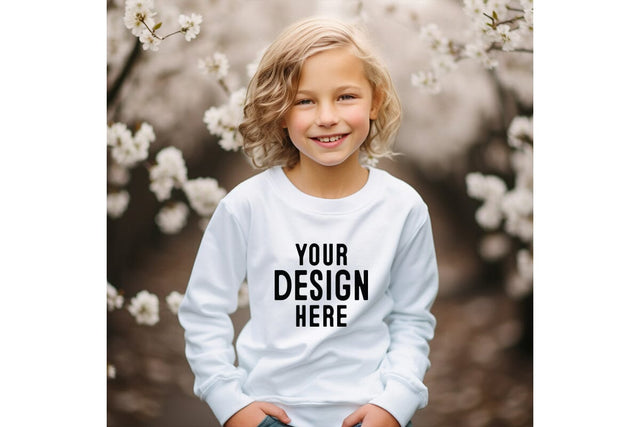 Kids White Sweatshirt Mockup 8 Mock Up Photo Craftlabsvg24 