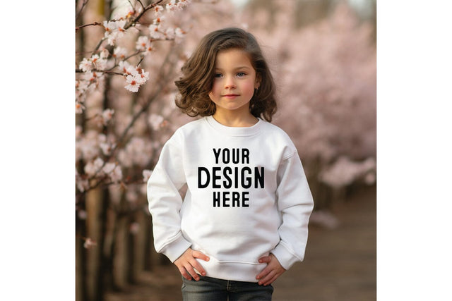 Kids White Sweatshirt Mockup Mock Up Photo Craftlabsvg24 