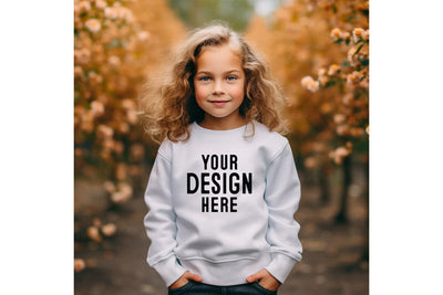 Kids White Sweatshirt Mockup Mock Up Photo Craftlabsvg24 
