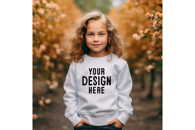 Kids White Sweatshirt Mockup Mock Up Photo Craftlabsvg24 