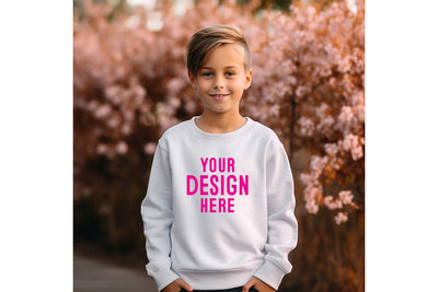 Kids White Sweatshirt Mockup Mock Up Photo Craftlabsvg24 