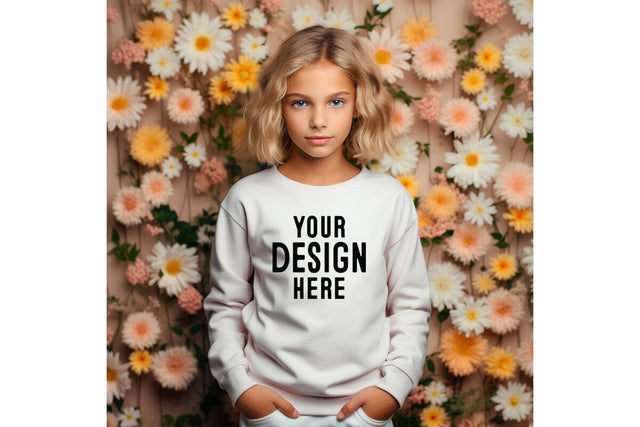 Kids White Sweatshirt Mockup Mock Up Photo Craftlabsvg24 