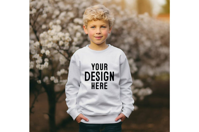 Kids White Sweatshirt Mockup Mock Up Photo Craftlabsvg24 