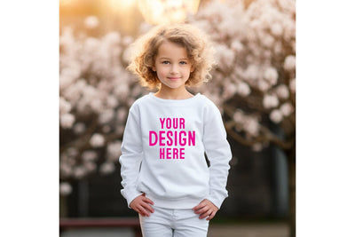 Kids White Sweatshirt Mockup Mock Up Photo Craftlabsvg24 