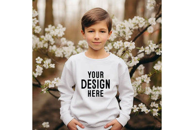 Kids White Sweatshirt Mockup Mock Up Photo Craftlabsvg24 