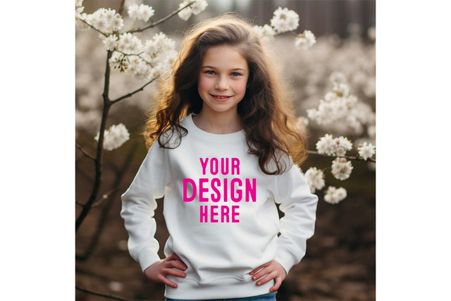 Kids White Sweatshirt Mockup Mock Up Photo Craftlabsvg24 